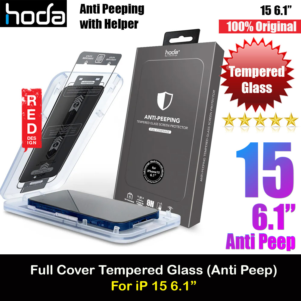 Hoda 0.33mm 2.5D Full Coverage Anti Peep Tempered Glass Screen Protector for Apple iPhone 15 6.1 (Privacy)