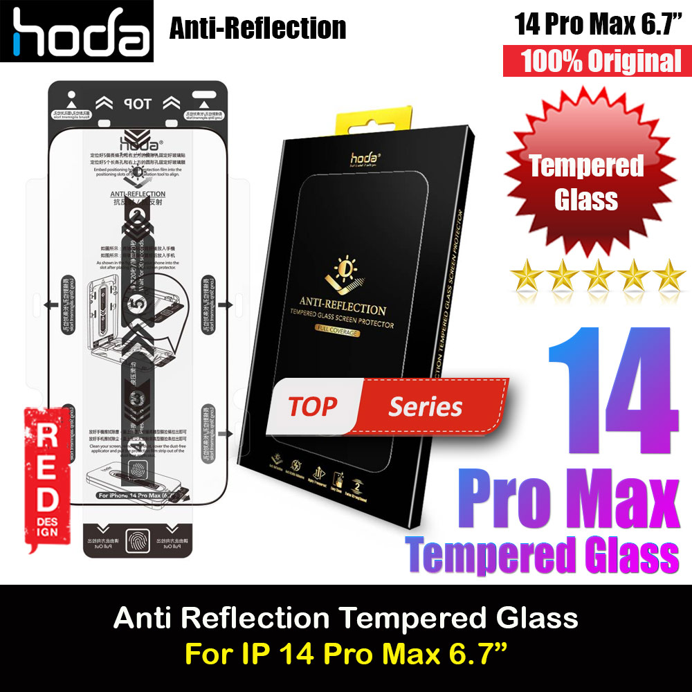 Hoda 0.33mm 2.5D Full Coverage Anti Reflection Tempered Glass Screen Protector for Apple iPhone 14 Pro Max 6.7 (Anti Reflection)