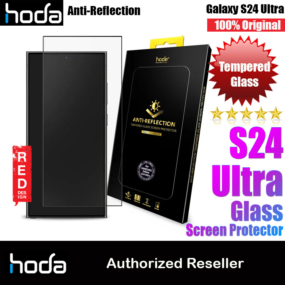 Hoda Full Coverage Anti Reflection Tempered Glass Screen Protector for Samsung Galaxy S24 Ultra (Anti Reflection)