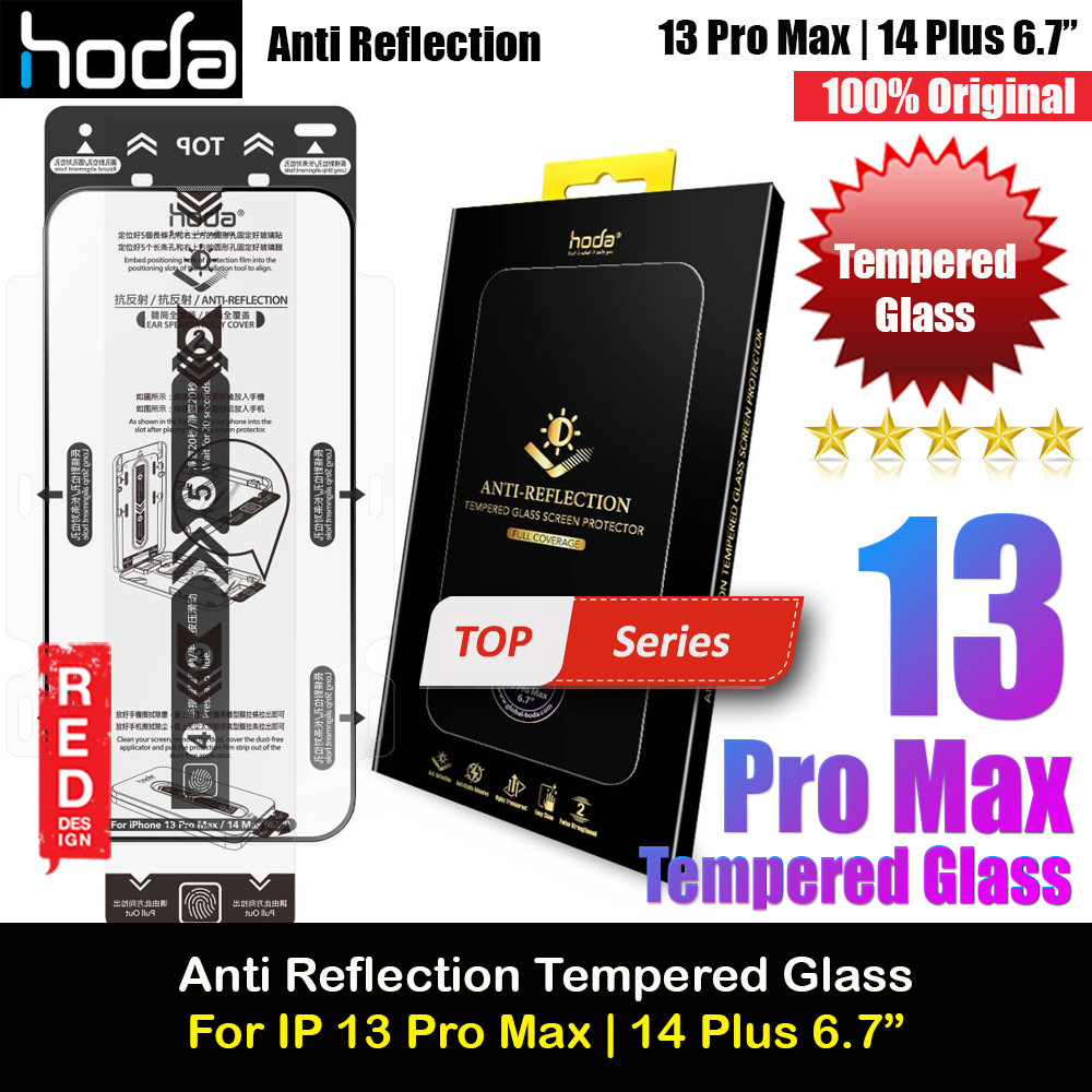 Hoda 0.33mm 2.5D Full Coverage Anti Reflection Tempered Glass Screen Protector for Apple iPhone 13 Pro Max 6.7 iPhone 14 Plus 6.7  (Anti Reflection)