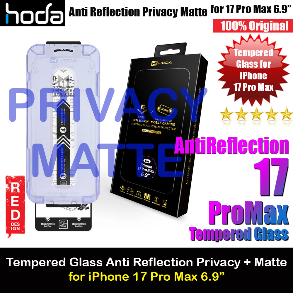 Hoda Anti Reflection Full Coverage Tempered Glass Screen Protector for iPhone 17 Pro Max 6.9 (Anti Reflection Privacy Matte)