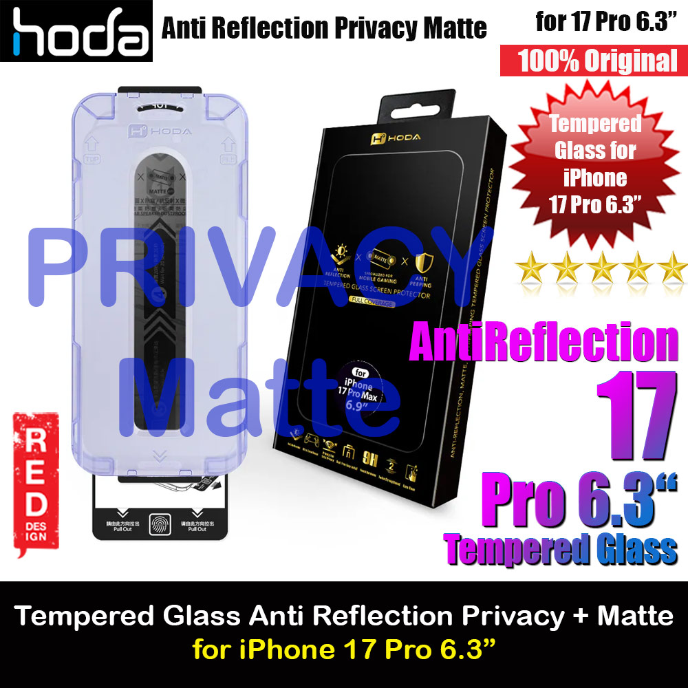 Hoda Anti Reflection Full Coverage Tempered Glass Screen Protector for iPhone 17 Pro 6.3 (Anti Reflection Privacy Matte)