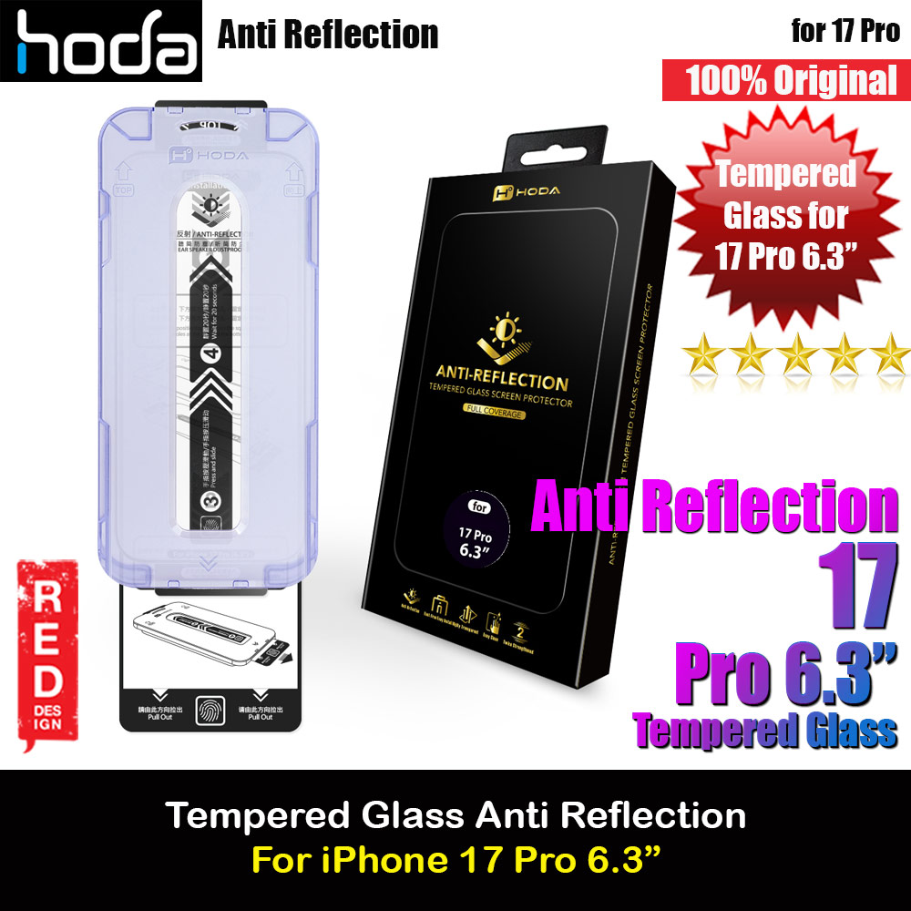 Hoda Anti Reflection Full Coverage Tempered Glass Screen Protector for iPhone 17 Pro 6.3 (Anti Reflection)