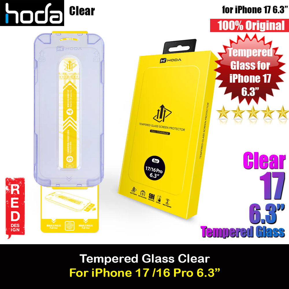 Hoda Anti Clear Full Coverage Tempered Glass Screen Protector for iPhone 17 Pro 16 Pro 6.3 (Clear)