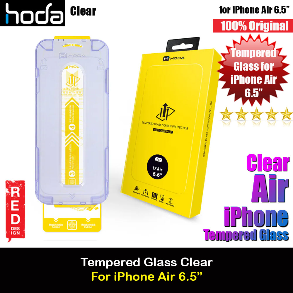 Hoda Anti Clear Full Coverage Tempered Glass Screen Protector for iPhone Air 6.5 (Clear)