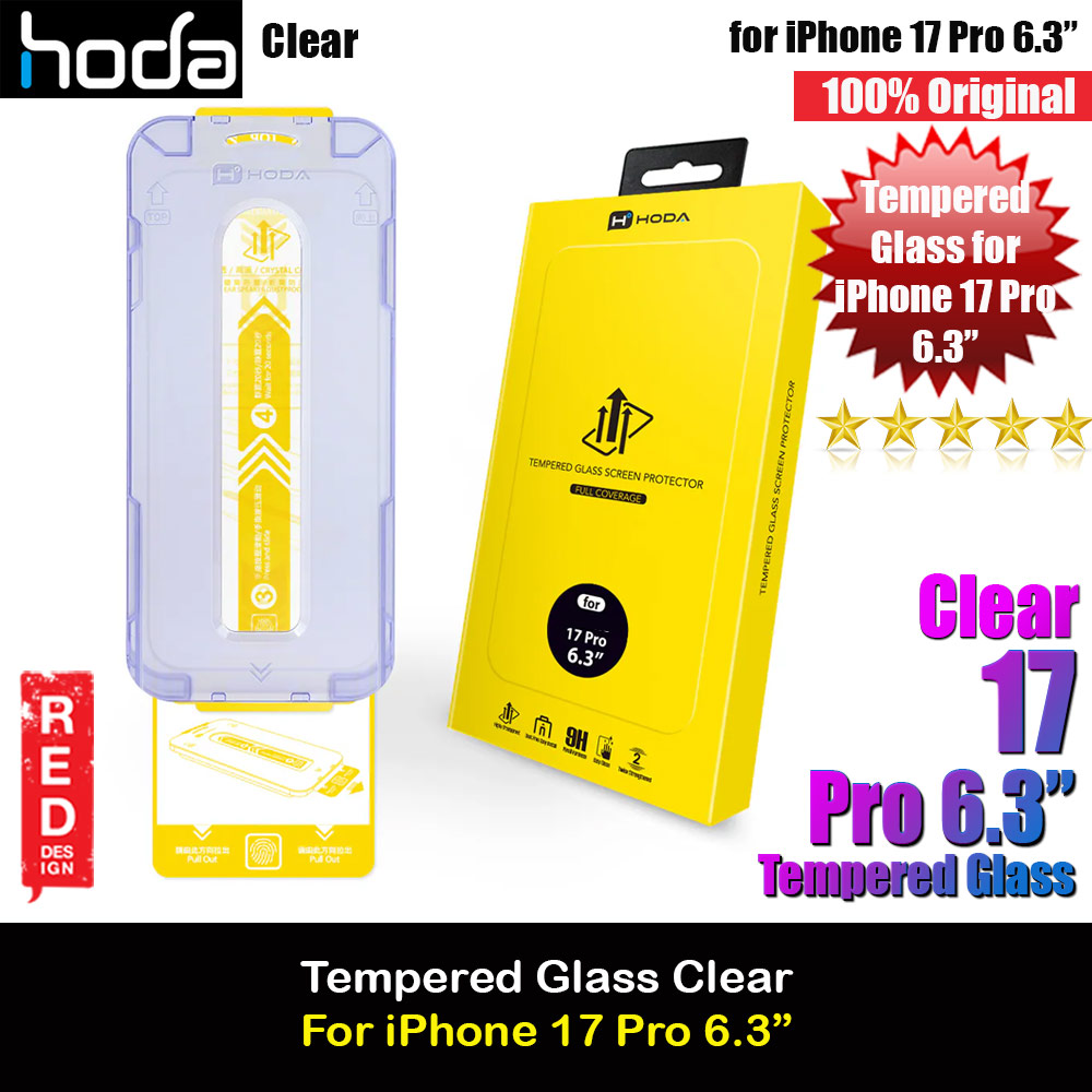 Hoda Anti Clear Full Coverage Tempered Glass Screen Protector for iPhone 17 Pro 6.3 (Clear)