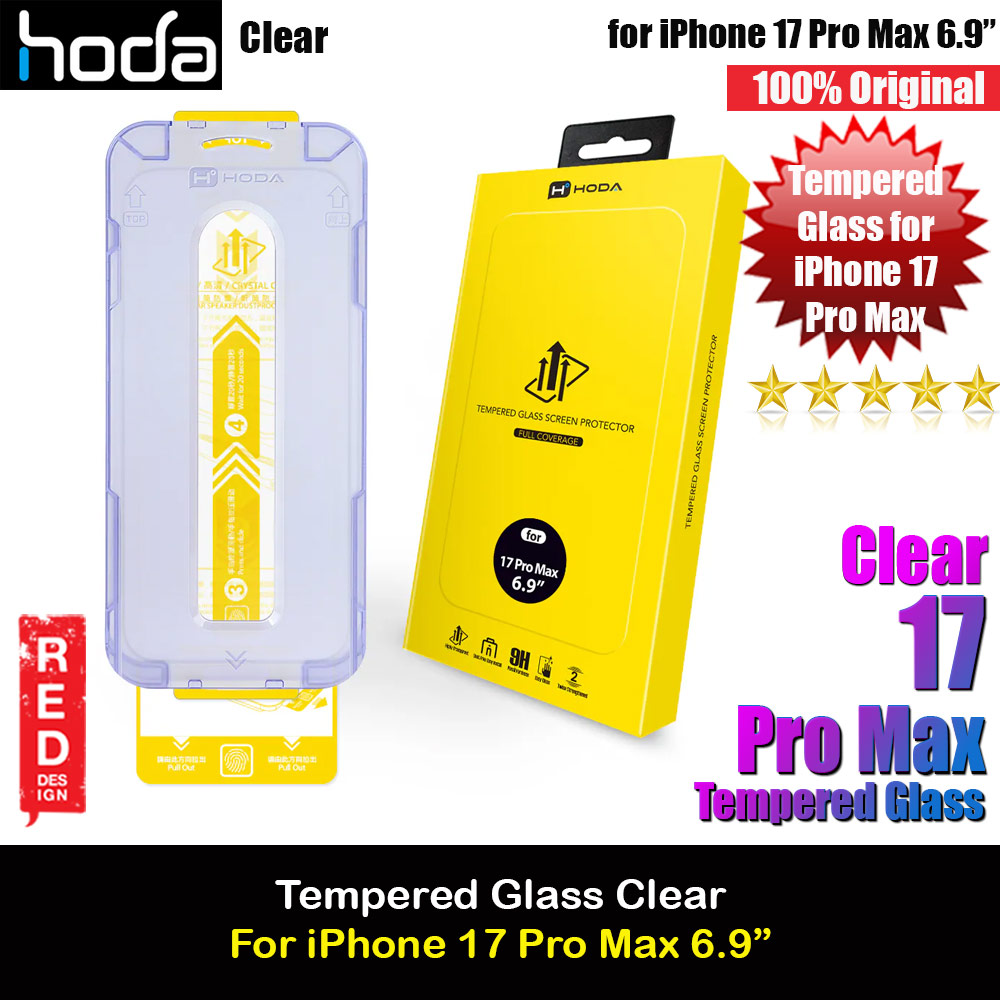 Hoda Anti Clear Full Coverage Tempered Glass Screen Protector for iPhone 17 Pro Max 6.9 (Clear)