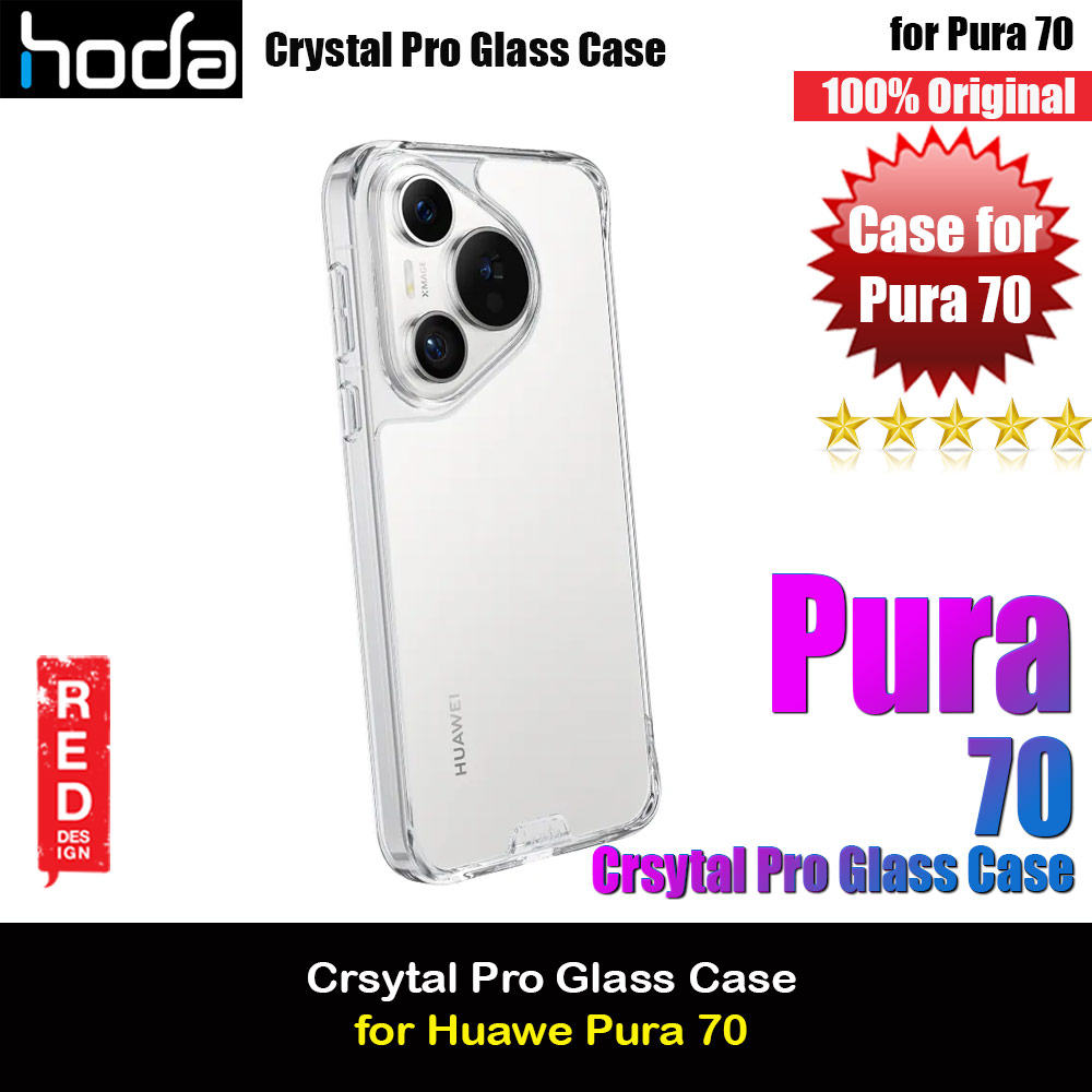 Hoda Crystal Pro Tempered Glass Black Plate Drop Protection Case for Huawei Pura 70  (Crystal Clear)
