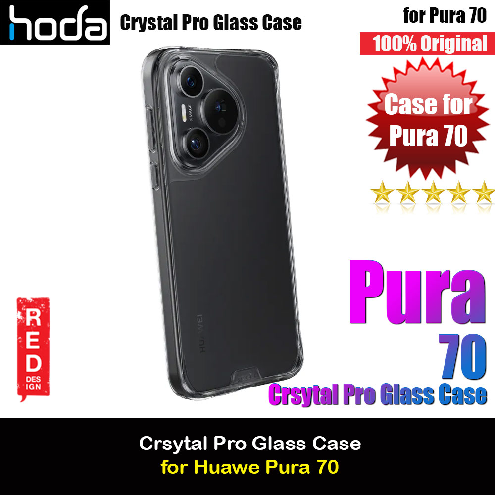 Hoda Crystal Pro Tempered Glass Black Plate Drop Protection Case for Huawei Pura 70  (Crystal Clear Black)