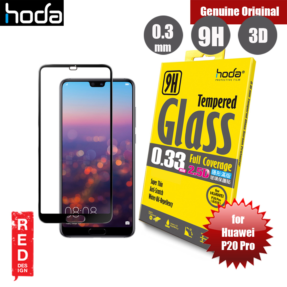Hoda 0.33mm Full Coverage Tempered Glass Screen Protector for Huawei P20 Pro (Black)