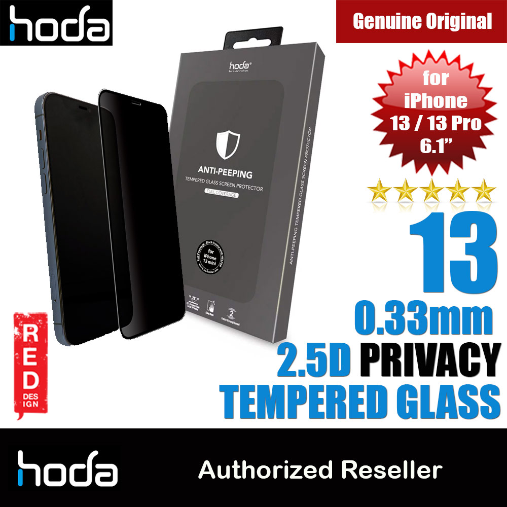 Hoda 0.33mm 2.5D Full Coverage Tempered Glass Screen Protector for Apple iPhone 13 iPhone 13 Pro 6.1 (Anti Peeper Anti View)