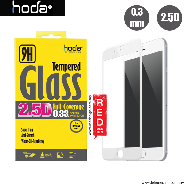 Hoda 0.33mm Full Coverage Tempered Glass Screen Protector for Apple iPhone 7 Plus iPhone 8 Plus 5.5 - White