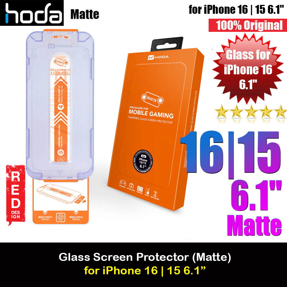 Hoda 0.33mm 2.5D Full Coverage Gamer Matte Tempered Glass Screen Protector for Apple iPhone 16 6.1 iPhone 15 6.1 (Matte)