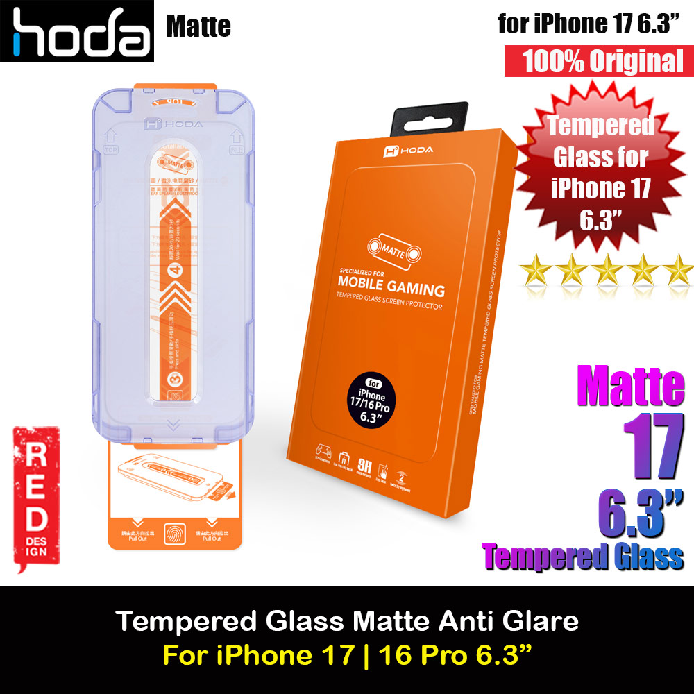 Hoda Anti Glare Full Coverage Tempered Glass Screen Protector for iPhone 17 6.3 (Matte)