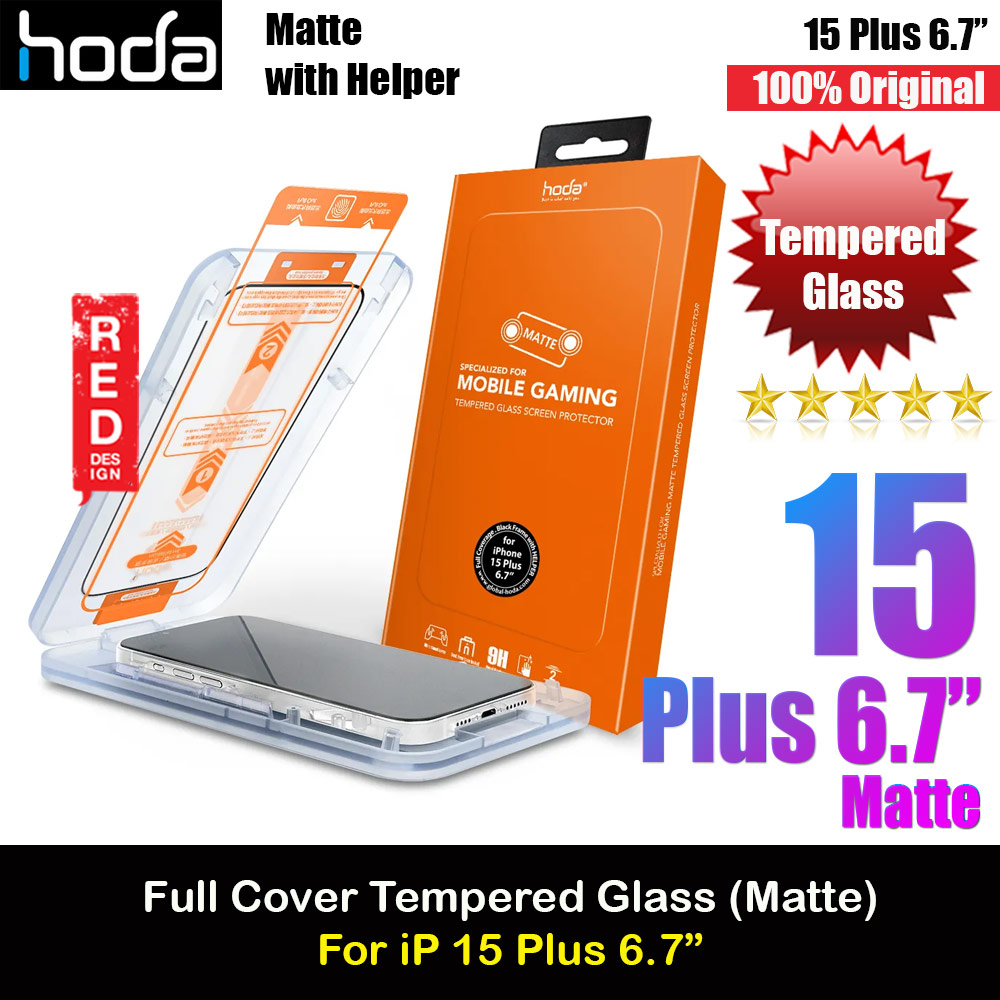 Hoda 0.33mm 2.5D Full Coverage Gamer Matte Tempered Glass Screen Protector for Apple iPhone 15 Plus 6.7 (Matte)