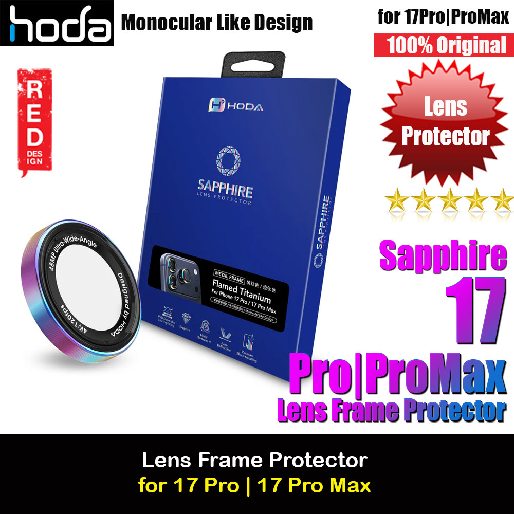 Hoda Sapphire Lens Protector Monocular Like Design for iPhone 17 Pro Max 6.9 17 Pro 6.3 (3PCS Flamed)