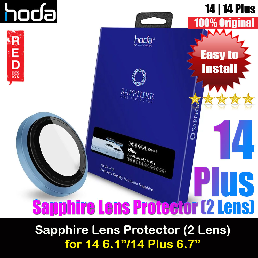 Hoda Sapphire Lens Protector for iPhone 14 6.1 iPhone 14 Plus 6.7  (2PCS Blue)