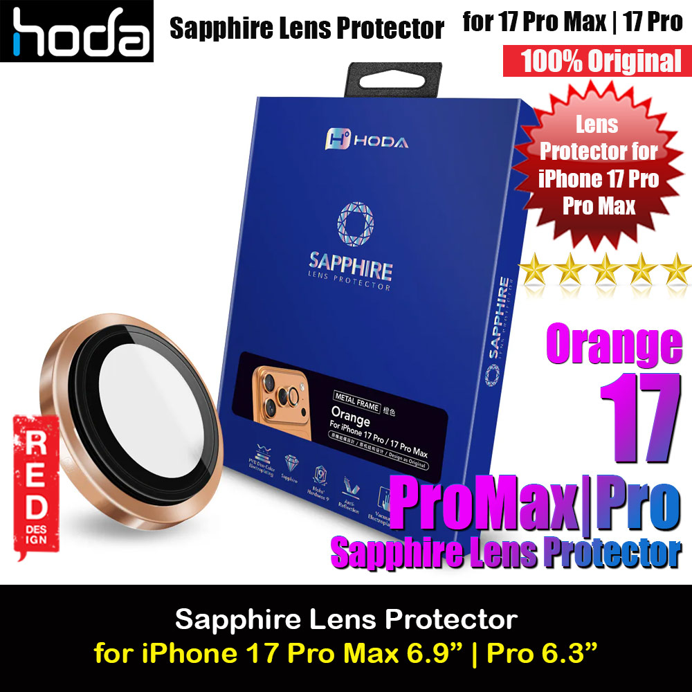 Hoda Sapphire Lens Protector for iPhone 17 Pro Max 6.9 17 Pro 6.3  (3PCS Orange)