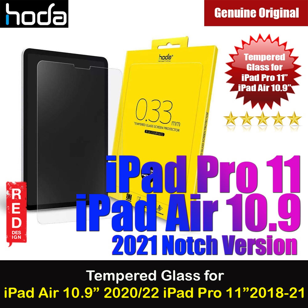 Hoda 0.33mm Premium Tempered Glass Screen Protector for Apple iPad Pro 11 2rd Gen iPad Pro 11 3rd Gen 2021 iPad Air 10.9 4th gen 2020