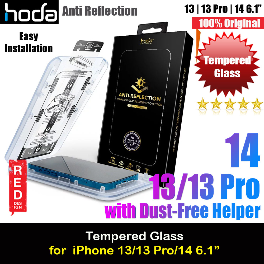 Hoda 0.33mm 2.5D Full Coverage Tempered Glass Screen Protector for Apple iPhone 13 iPhone 13 Pro 6.1 iPhone 14 6.1 (Anti Reflection)