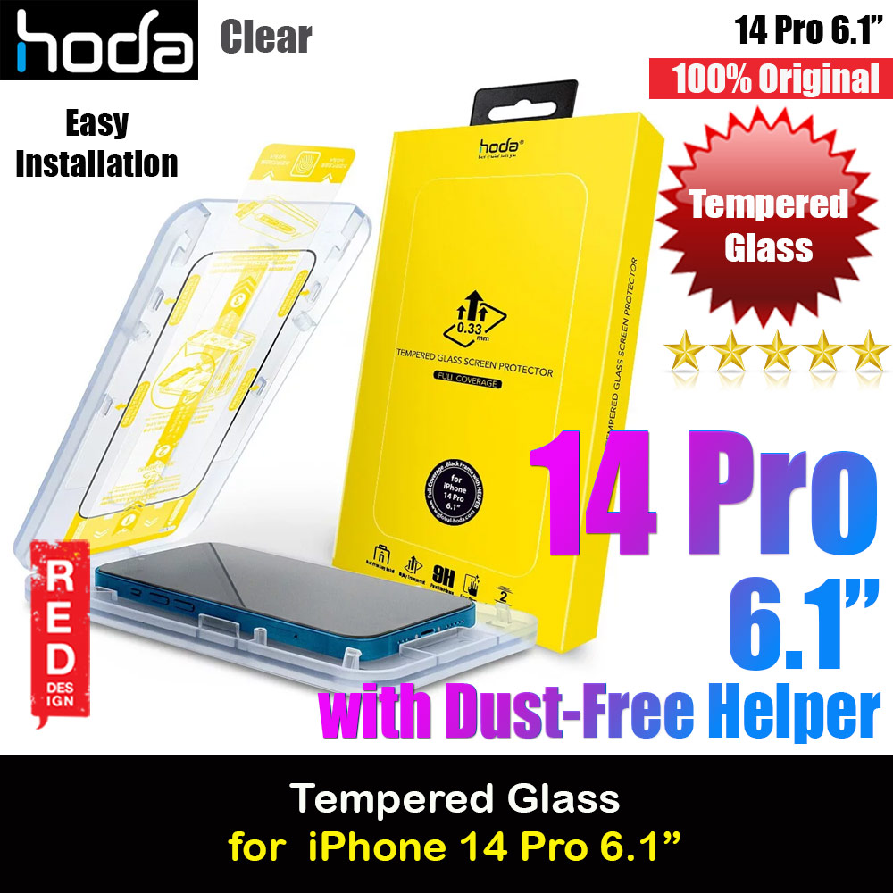 Hoda 0.33mm 2.5D Full Coverage Tempered Glass Screen Protector for Apple iPhone 14 Pro 6.1 (Black)