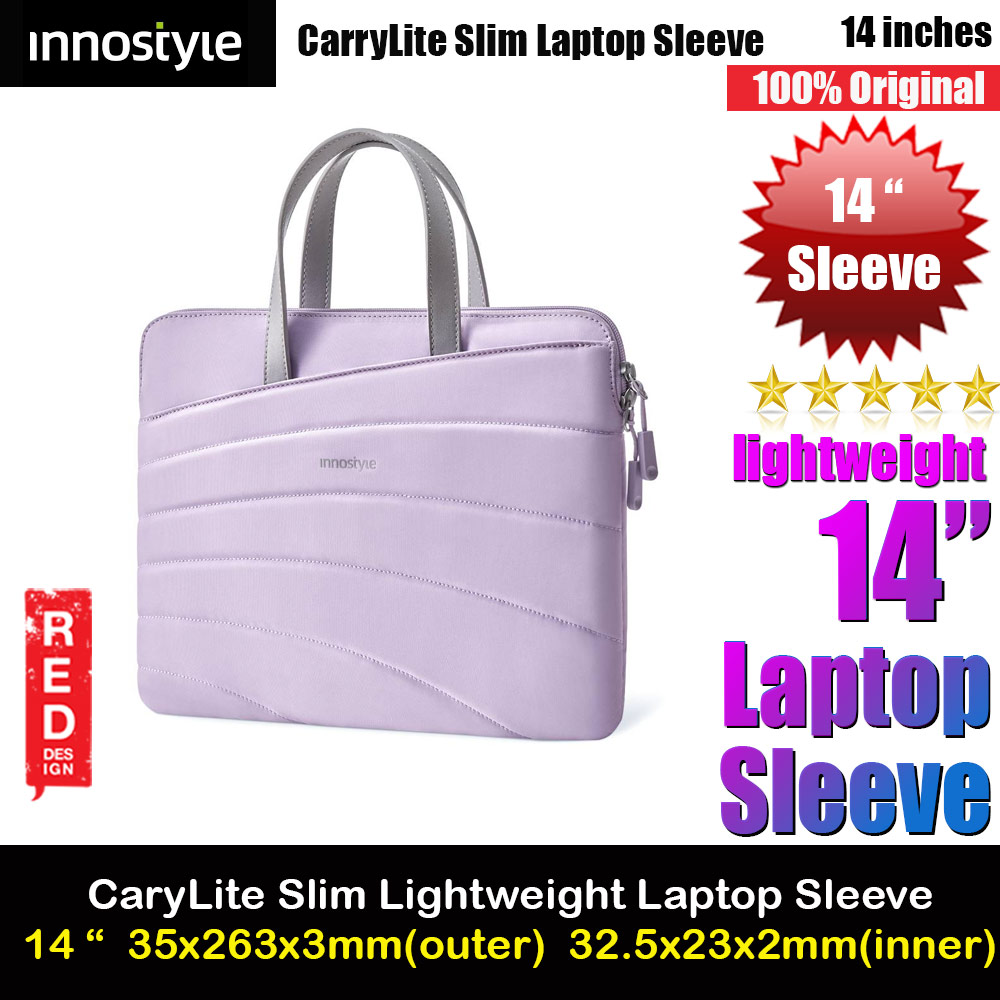 Innostyle CarryLite Slim Series Shock Proof Lightweight Laptop Notebook Hand Carry Sleeve with Front Compartment for up to 14 inches Laptop (Lavender)