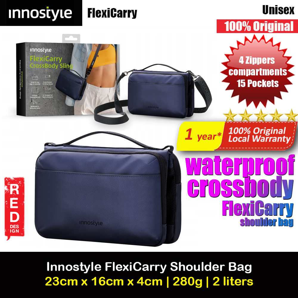 Innostyle FlexiCarry Crossbody Sling Shoulder Hand Carry Urban Style Bag Travel Bag (Deep Sea Blue)