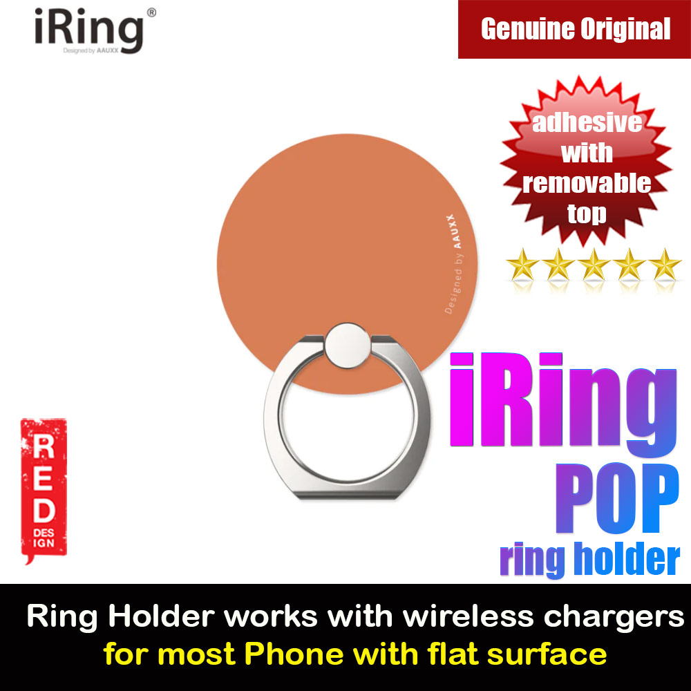 AAUXX iRing Pop Ring Holder Phone Grip and Kickstand Stand Work with wireless charging (Cinnamon Orange)