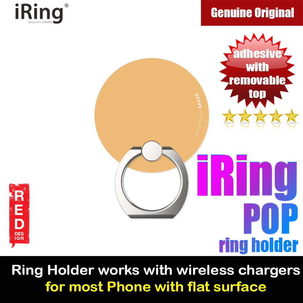 AAUXX iRing Pop Ring Holder Phone Grip and Kickstand Stand Work with wireless charging (Mustard)