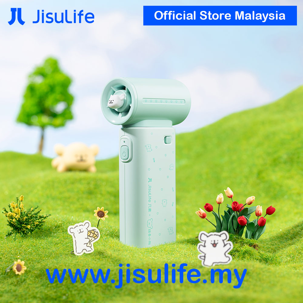 Jisulife Malaysia Maltese Series Life9 Handheld Fan Ultra Mini Compact Small Pocket Size Portable Handheld Fan Kipas Pegang Tangan Angin Kuat (5000mah Green)