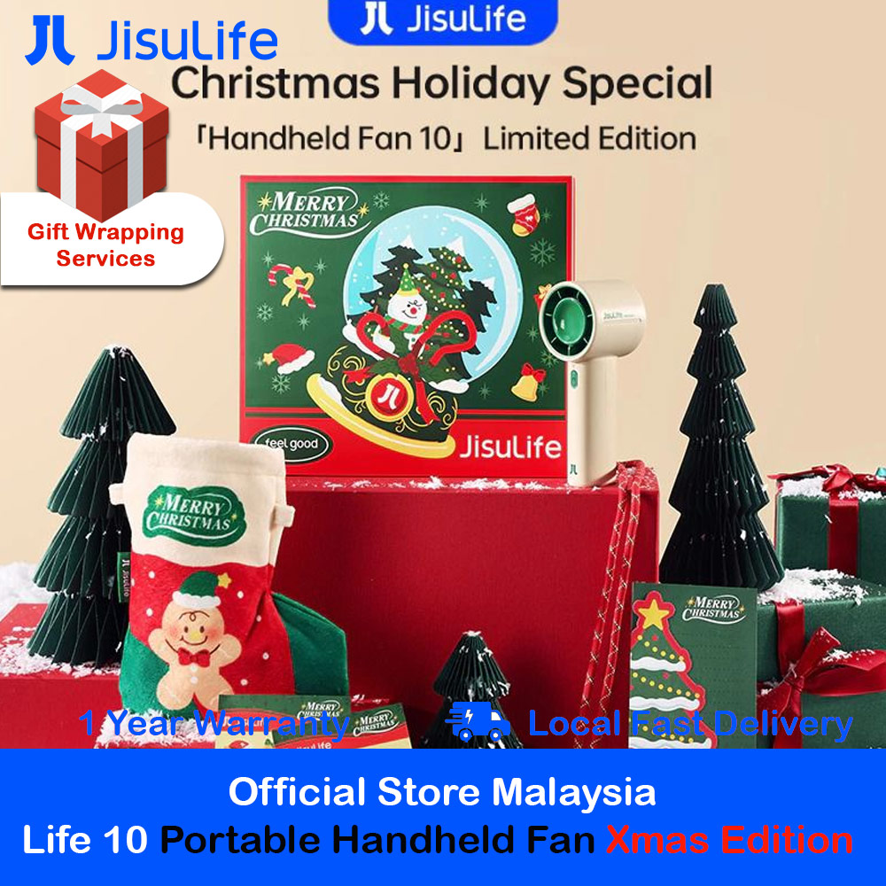 Jisulife Life10 2025-2026 Merry Christmas Limited Edition Portable Handheld Fan Gift Idea