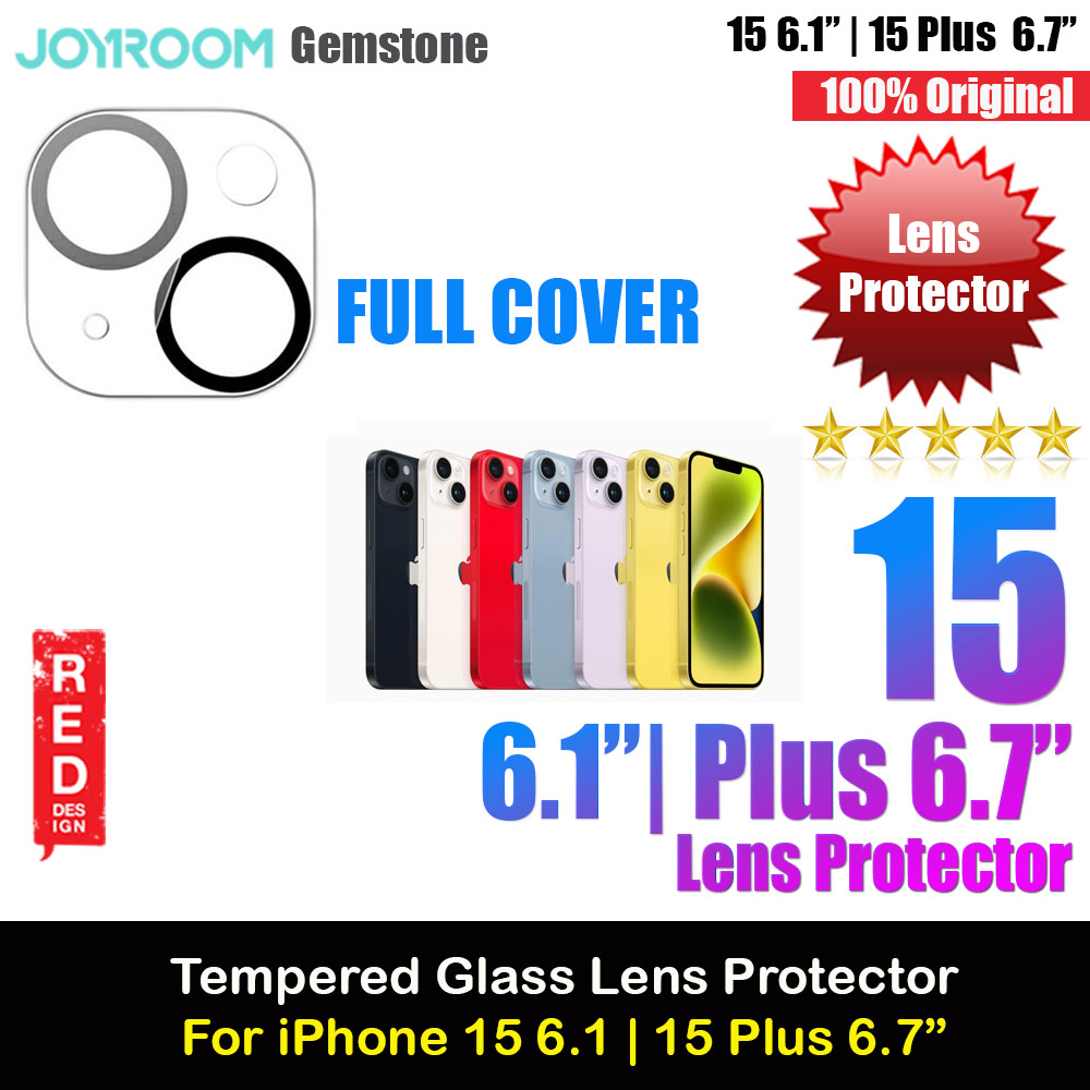Joyroom Gemstone Series 9H Tempered Glass Lens Protector Full Cover for iPhone 15 6.1 iPhone 15 Plus 6.7 (Clear)