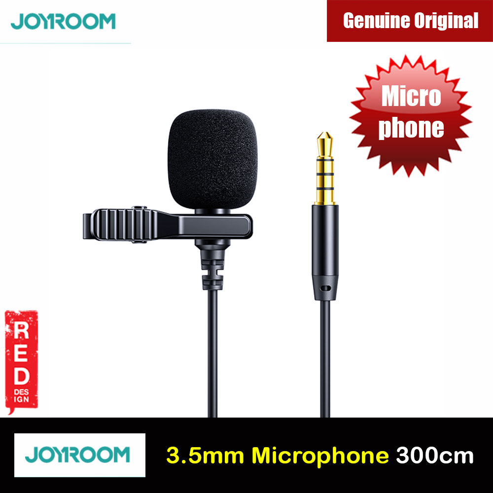 Joyroom Lavalier Lapel Microphone Mini Portable Hand Free Clip Foam Microphone for Mobile Phone Sound Card Camera Computer for Online Class Teaching Live Streaming Video Recording Interview