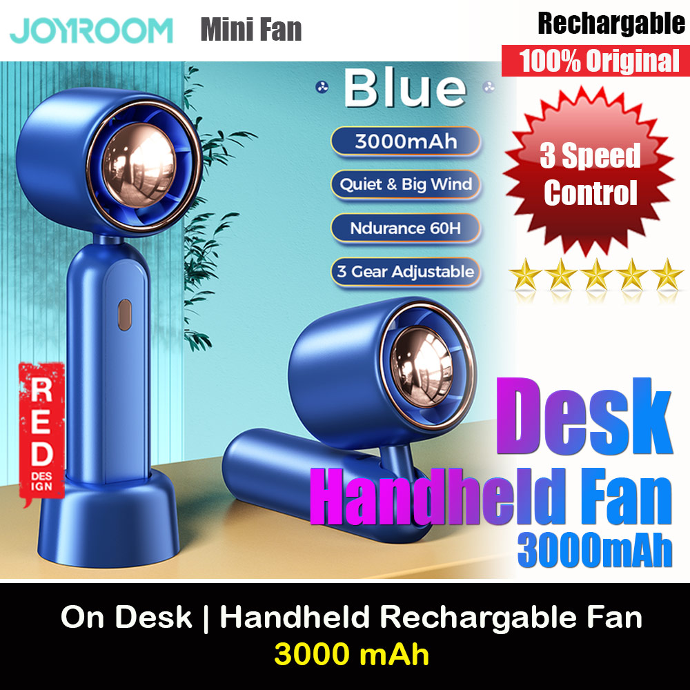 Joyroom JR-CY453  USB-C 3 Speed Hold and Stand On Desk Folding Handheld Fan 3000mAh (Blue)