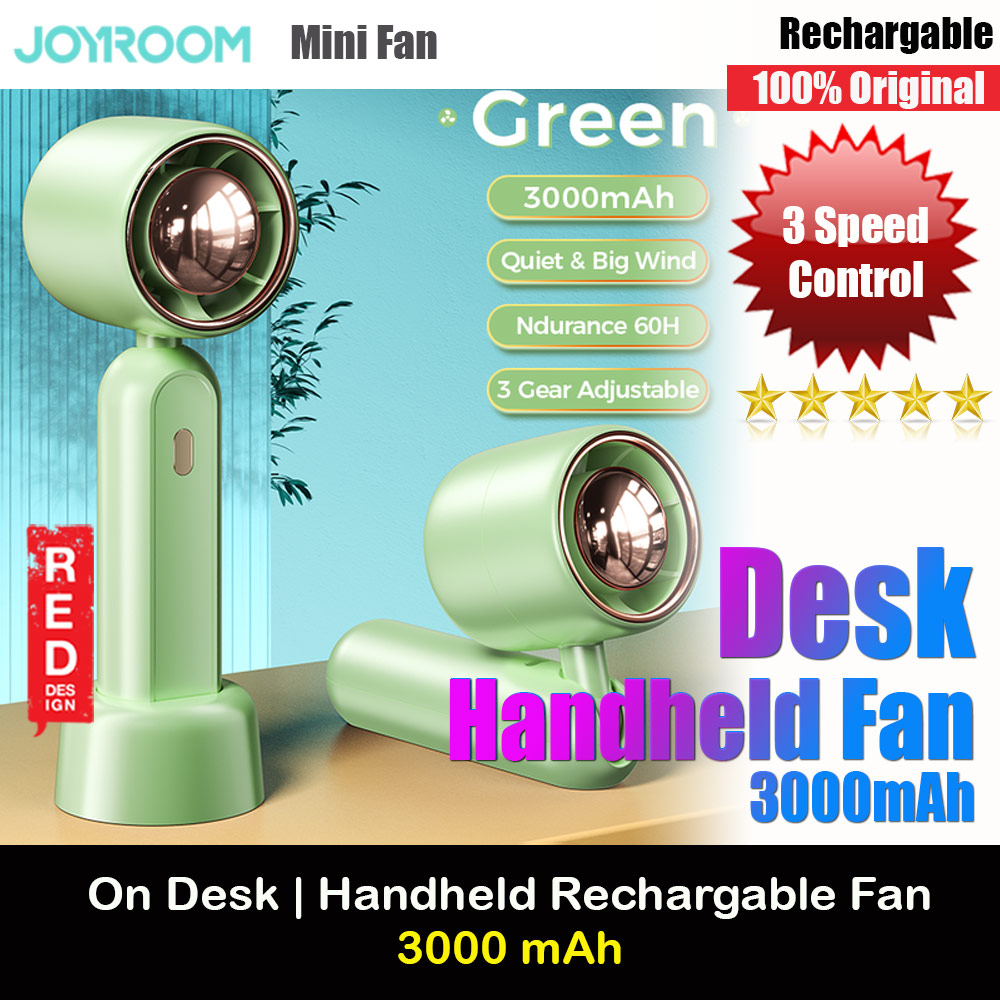Joyroom JR-CY453  USB-C 3 Speed Hold and Stand On Desk Folding Handheld Fan 3000mAh (Green)