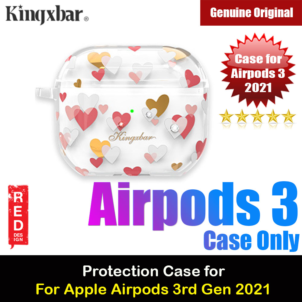Kingxbar Floral Design Series High Quality Soft Case with Crystal for Airpods 3rd Gen 2021 Clear Case (Lovely)