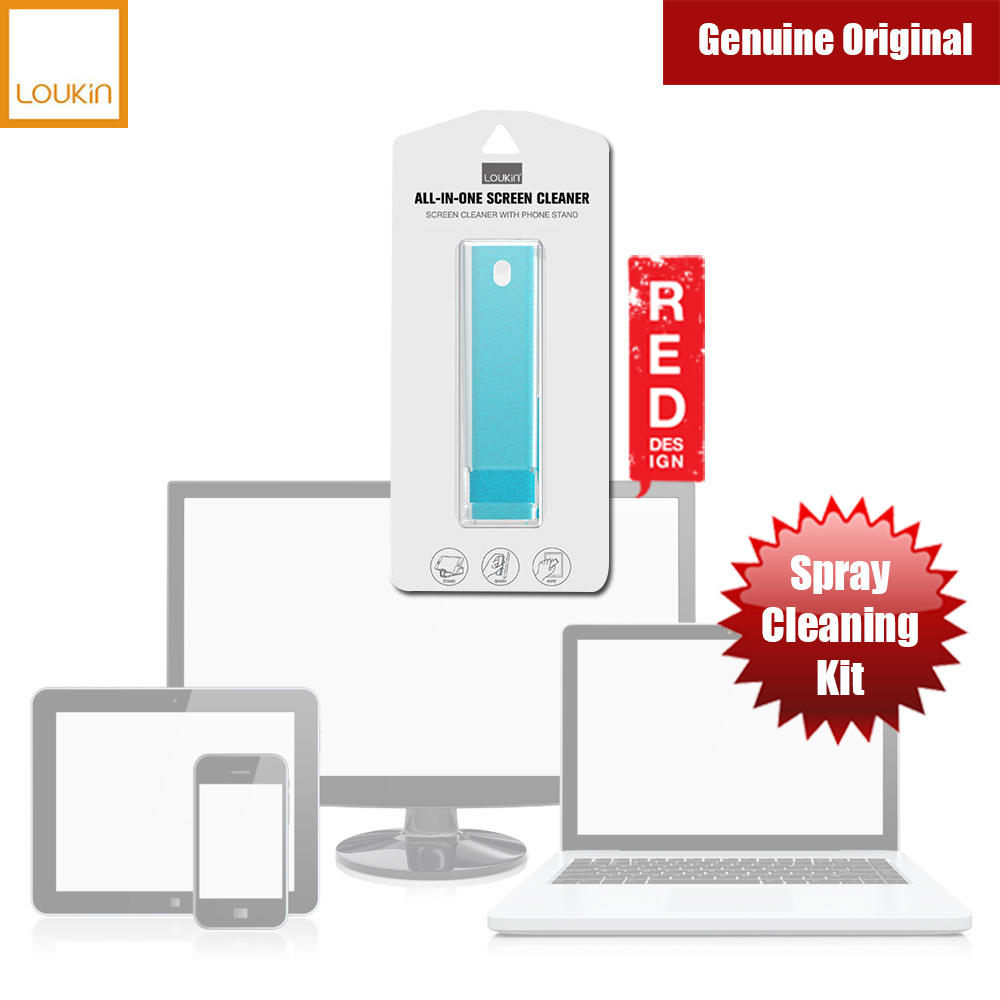 Loukin Microfiber and Spray 2 in 1 Screen Cleaner for iPhones iPads Smartphones Tablets Laptops (Blue)