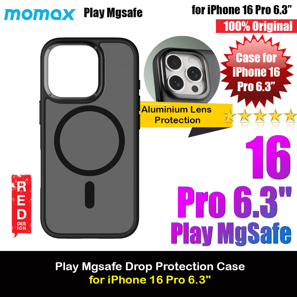 Momax CaseForm Play Magnetic Drop Protective Case for iPhone 16 Pro 6.3 (Matte Black)