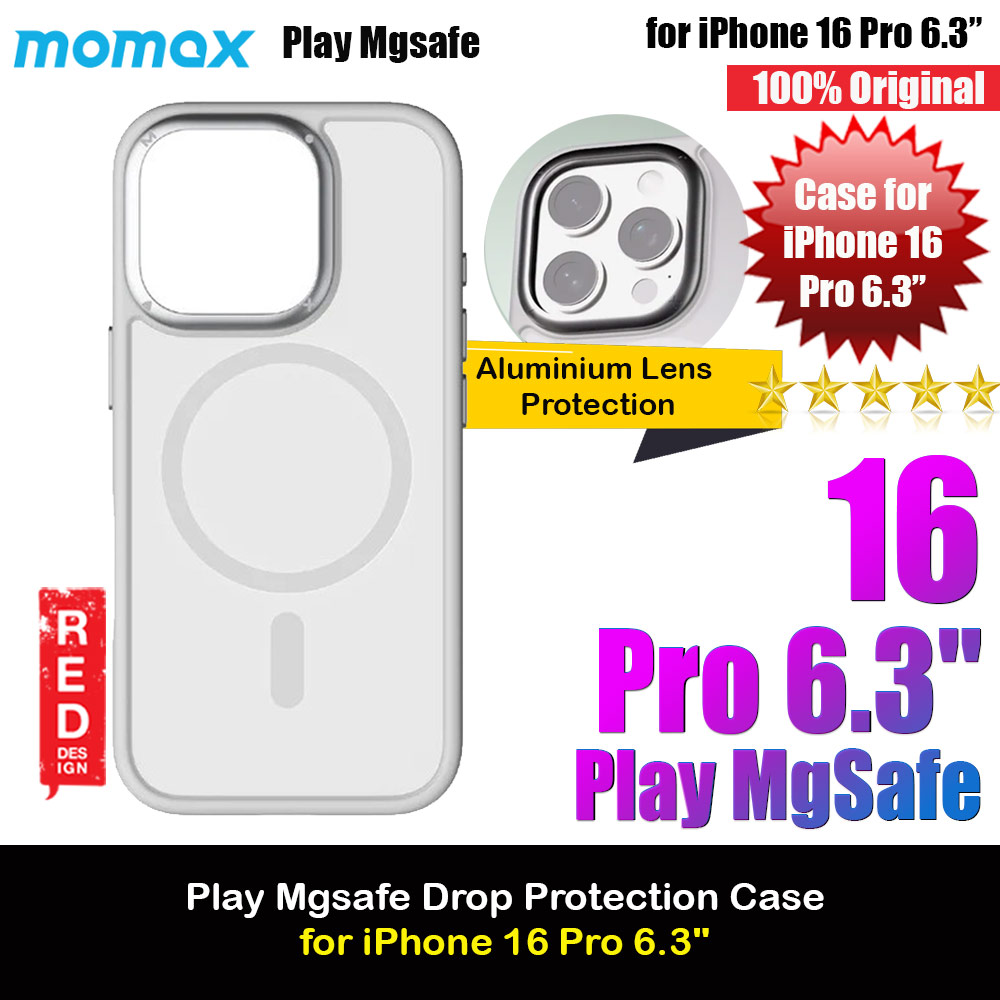 Momax CaseForm Play Magnetic Drop Protective Case for iPhone 16 Pro 6.3 (Matte Grey)