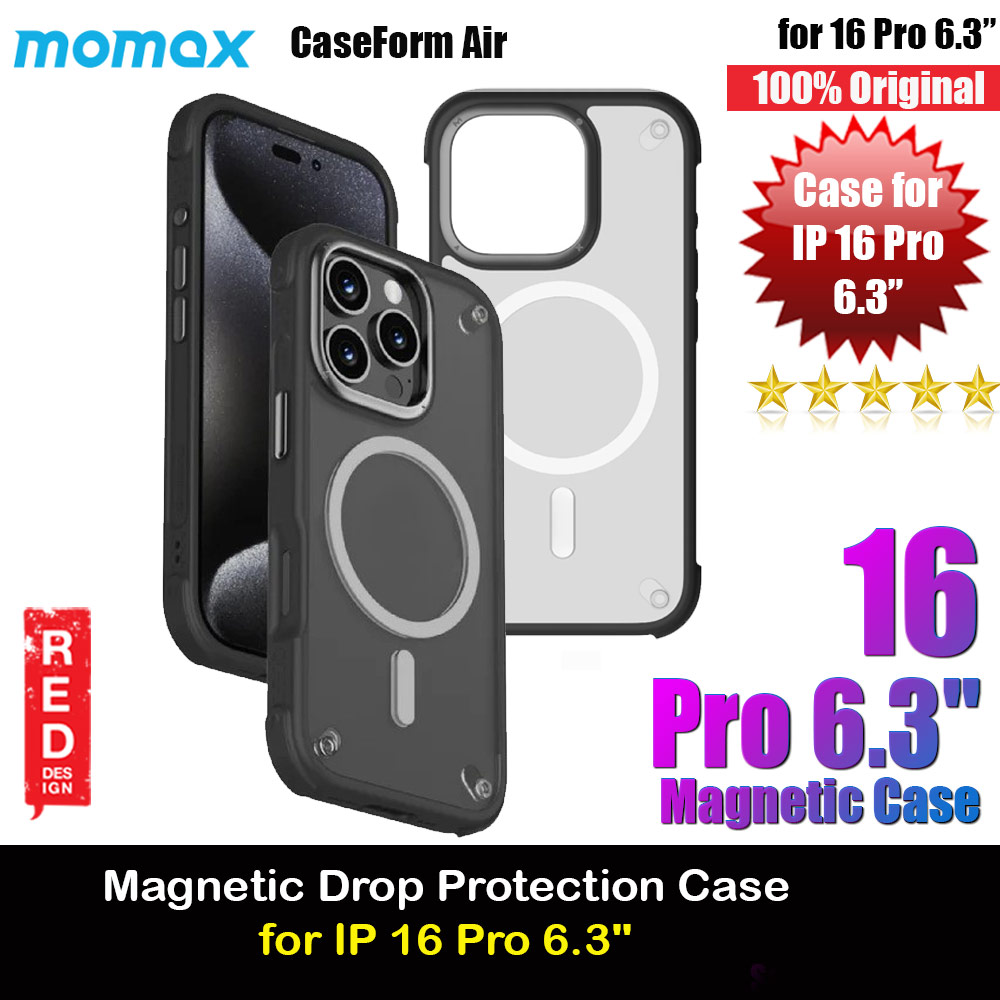 Momax CaseForm Air Magnetic Case Tough Drop Protective Case iPhone 16 Pro 6.3 (Black)