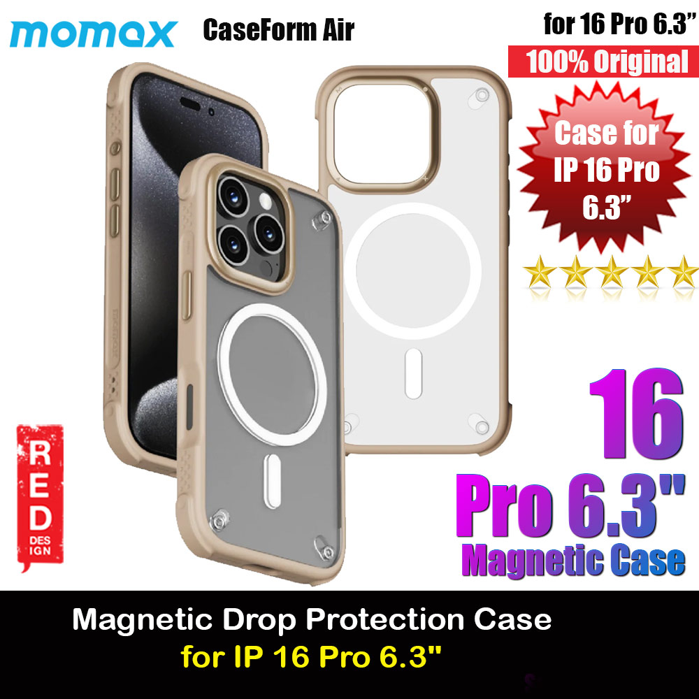 Momax CaseForm Air Magnetic Case Tough Drop Protective Case iPhone 16 Pro 6.3 (SandStone)