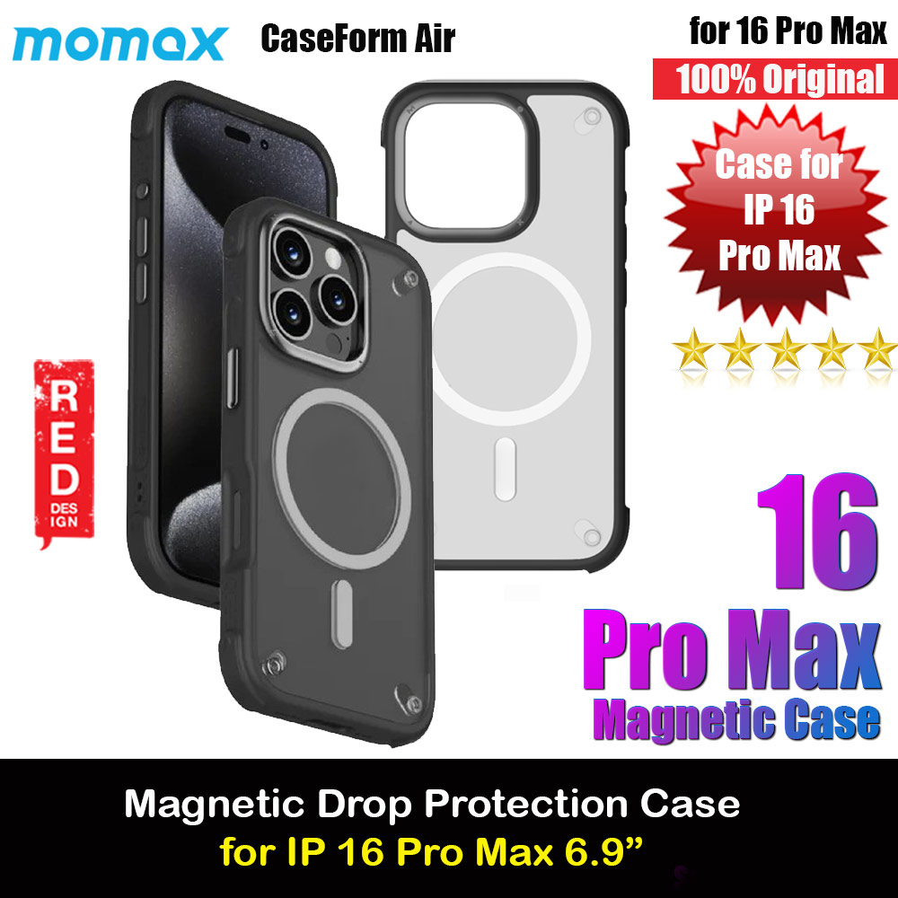 Momax CaseForm Air Magnetic Case Tough Drop Protective Case iPhone 16 Pro Max 6.9 (Black)