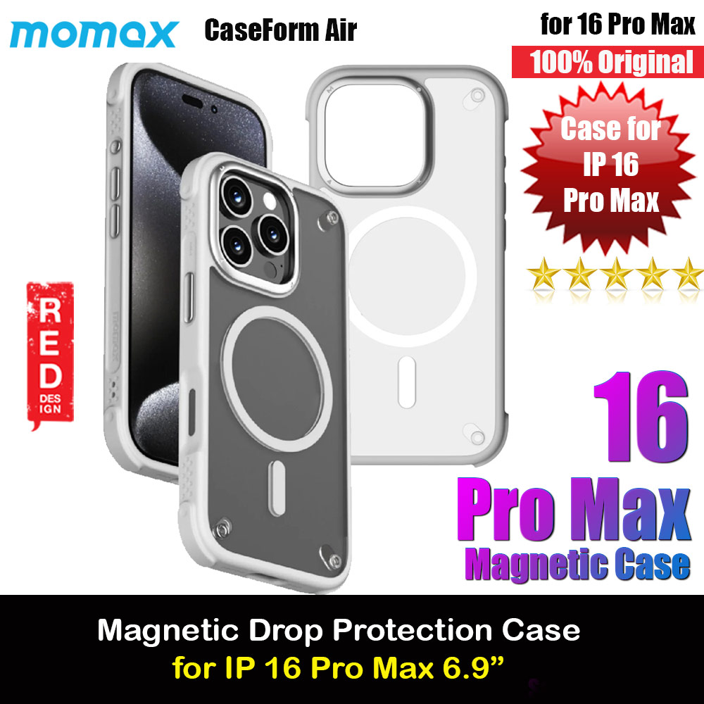 Momax CaseForm Air Magnetic Case Tough Drop Protective Case iPhone 16 Pro Max 6.9 (Gray)