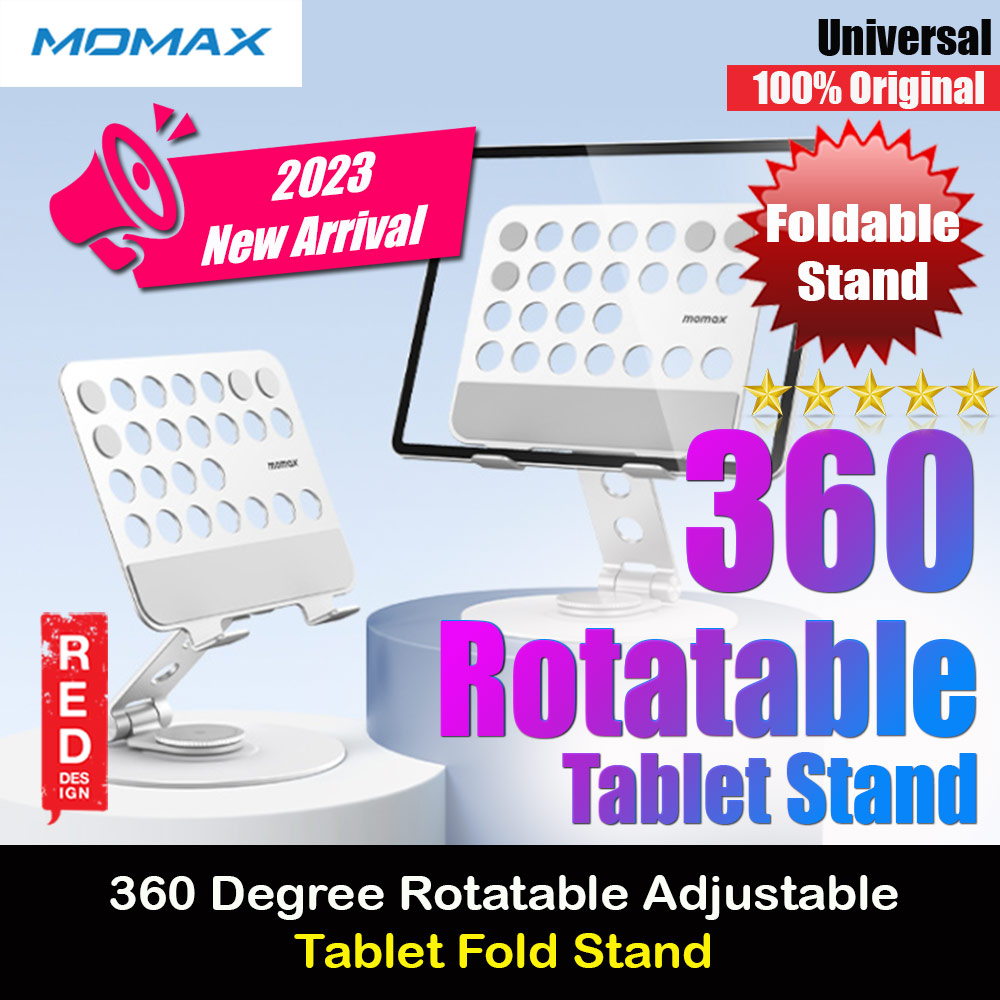 Momax Universal Rotatable Foldable Aluminum Phone Tablets Stand for iPad iPad Air iPad Pro (Silver)
