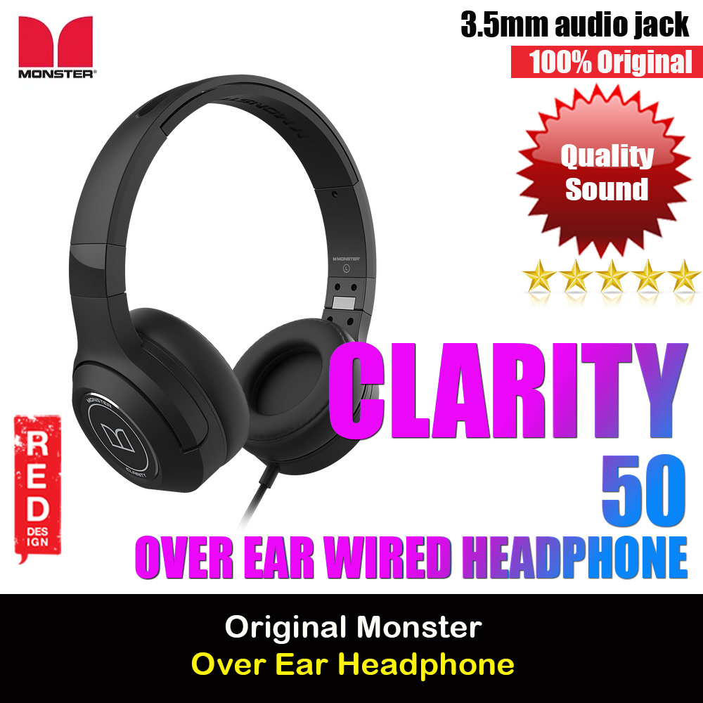 MONSTER Clarity 50 Over Ear High Quality Sound Wired Headphone Headset Headphone with soft over ear cushion (Blac