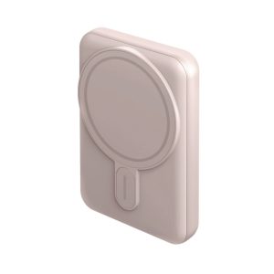 Energea Magpac Mini Magnetic Wireless Charge Charging Powerbank 15W Max 20W USB-C PD with Viewing Stand (Pink)
