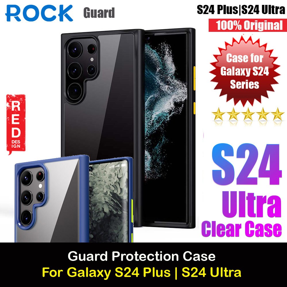 ROCK Guard Tranparent Protection Case Anti Drop Casing for Galaxy S24 Ultra (Black)