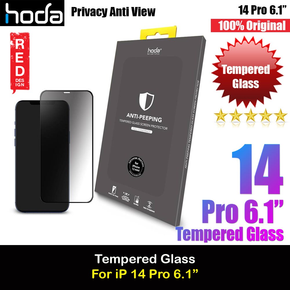 Hoda 0.33mm 2.5D Full Coverage Gamer Matte Tempered Glass Screen Protector for Apple iPhone 14 Pro 6.1 (Privacy)
