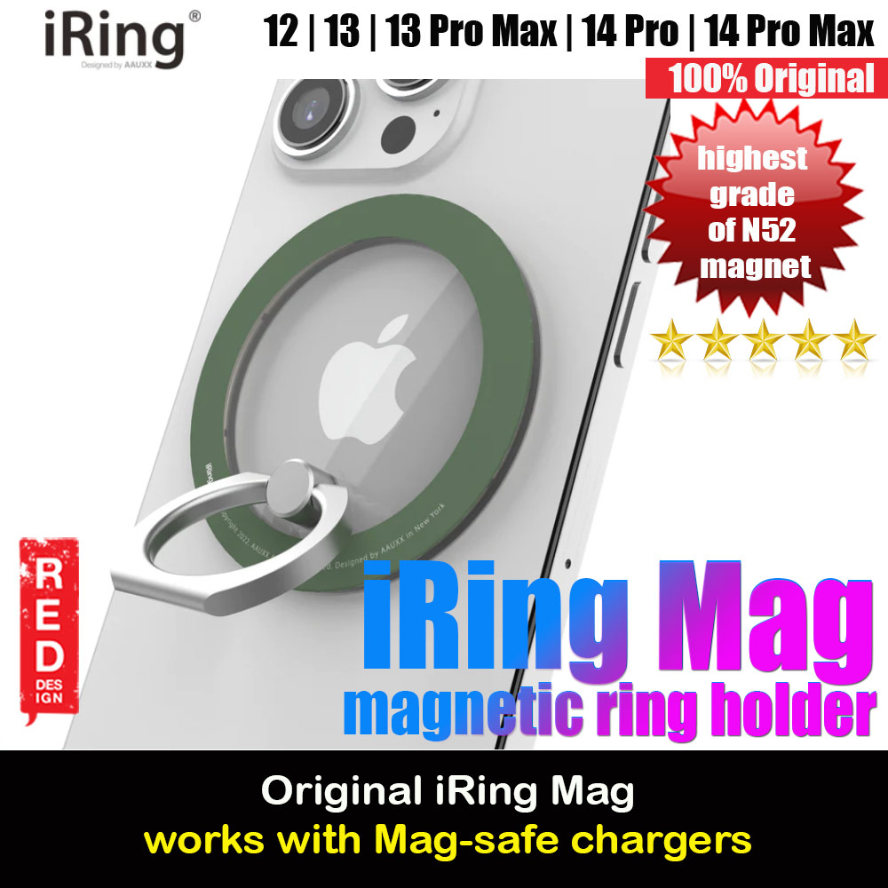 AAUXX iRing Mag Magnetic Ring Holder Phone Grip and Kickstand Stand Compatible with Magsafe (Alpine Green)