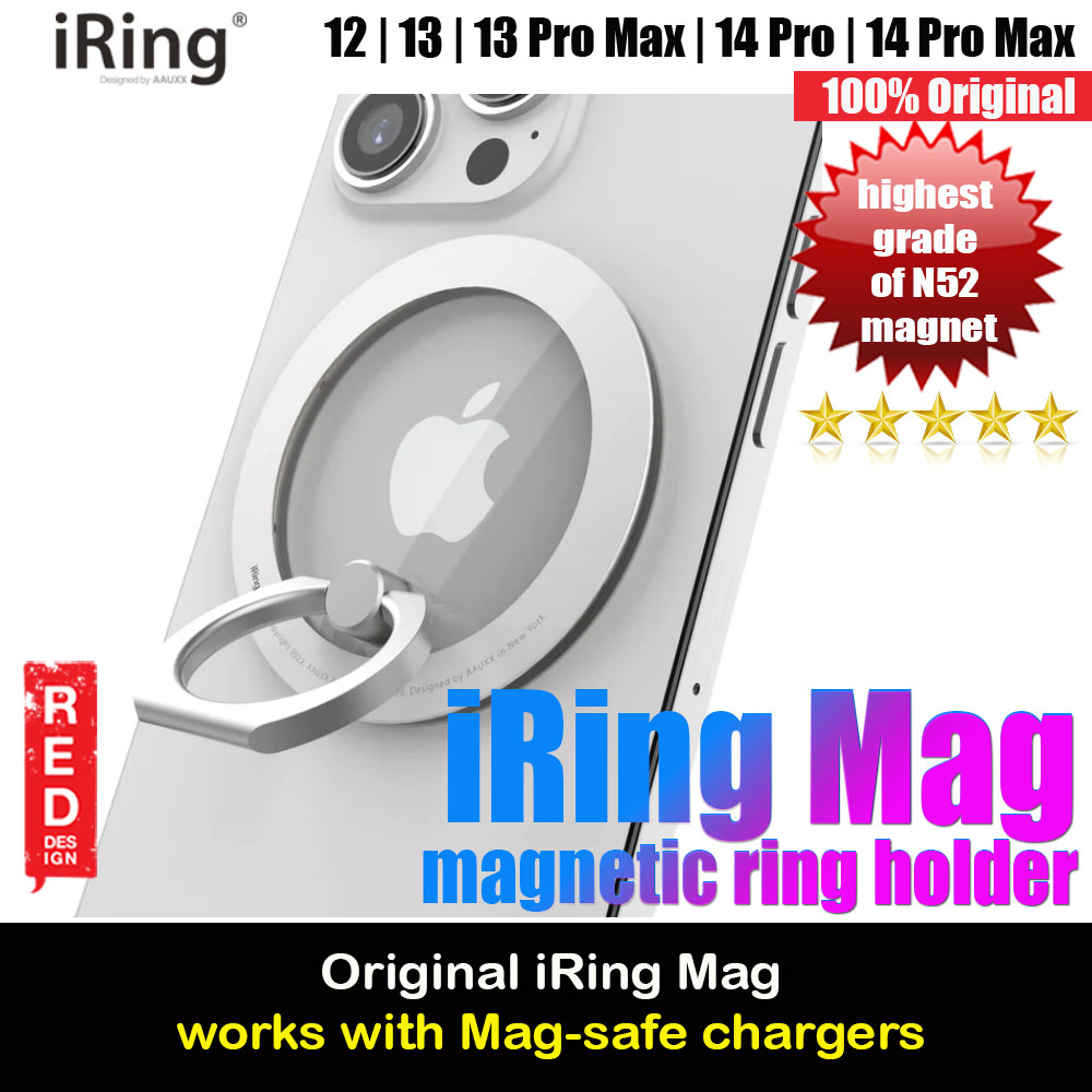 AAUXX iRing Mag Magnetic Ring Holder Phone Grip and Kickstand Stand Compatible with Magsafe (Ceramic White)
